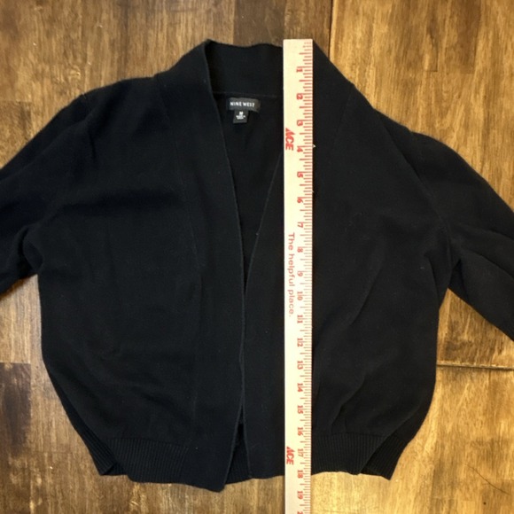 Vintage Nine West Black Knit Cardigan Sweater Women's Size M Regular Solid - Picture 6 of 7